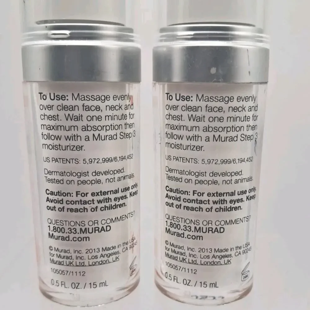 2x Murad Advanced Active Radiance Serum 0.5oz Environmental Shield Treat Repair
